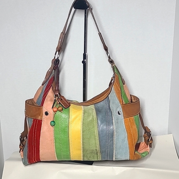 Vintage Fossil Striped Hobo Shoulder bag - Picture 3 of 16